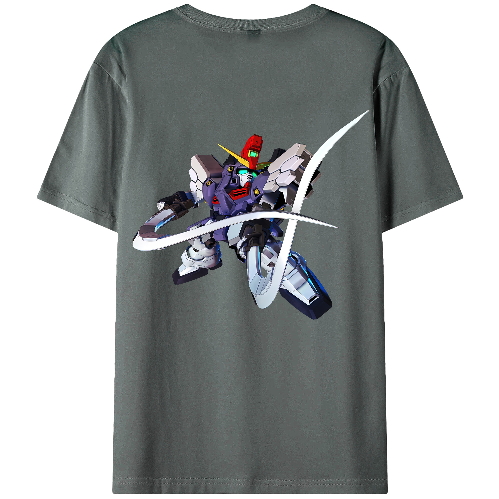 （画像用） 機動戦士ガンダム Mobile Suit Gundam 綿100％ メンズ半袖Tシャツ（バックプリント） 通気性